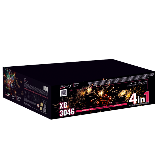 Triplex | XB3046 | White Brocade Crown Strobe Mine To Nishiki Willow With Strobe and Blue Star | 180-Schuss