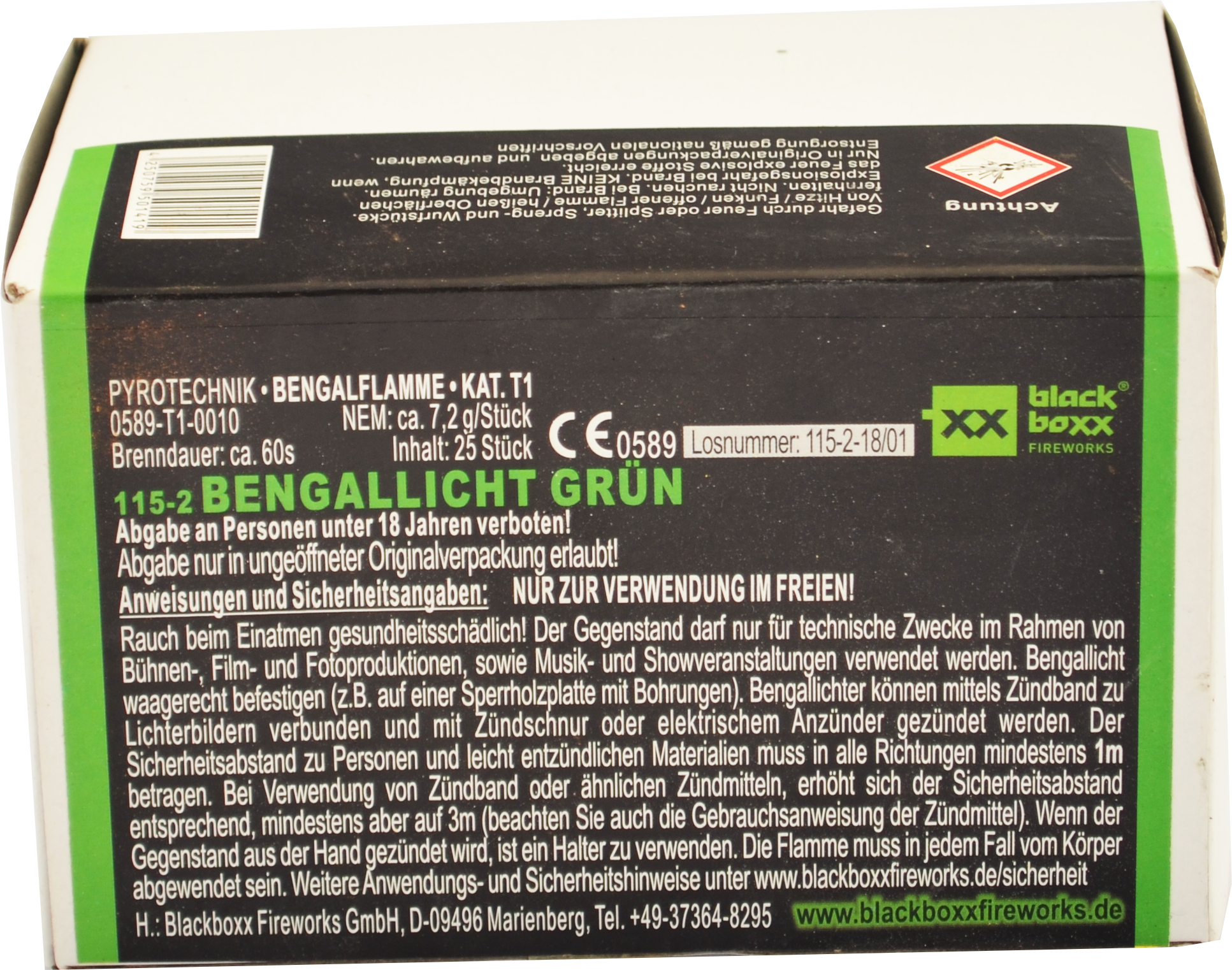 Blackboxx | Bengallicht | Grün