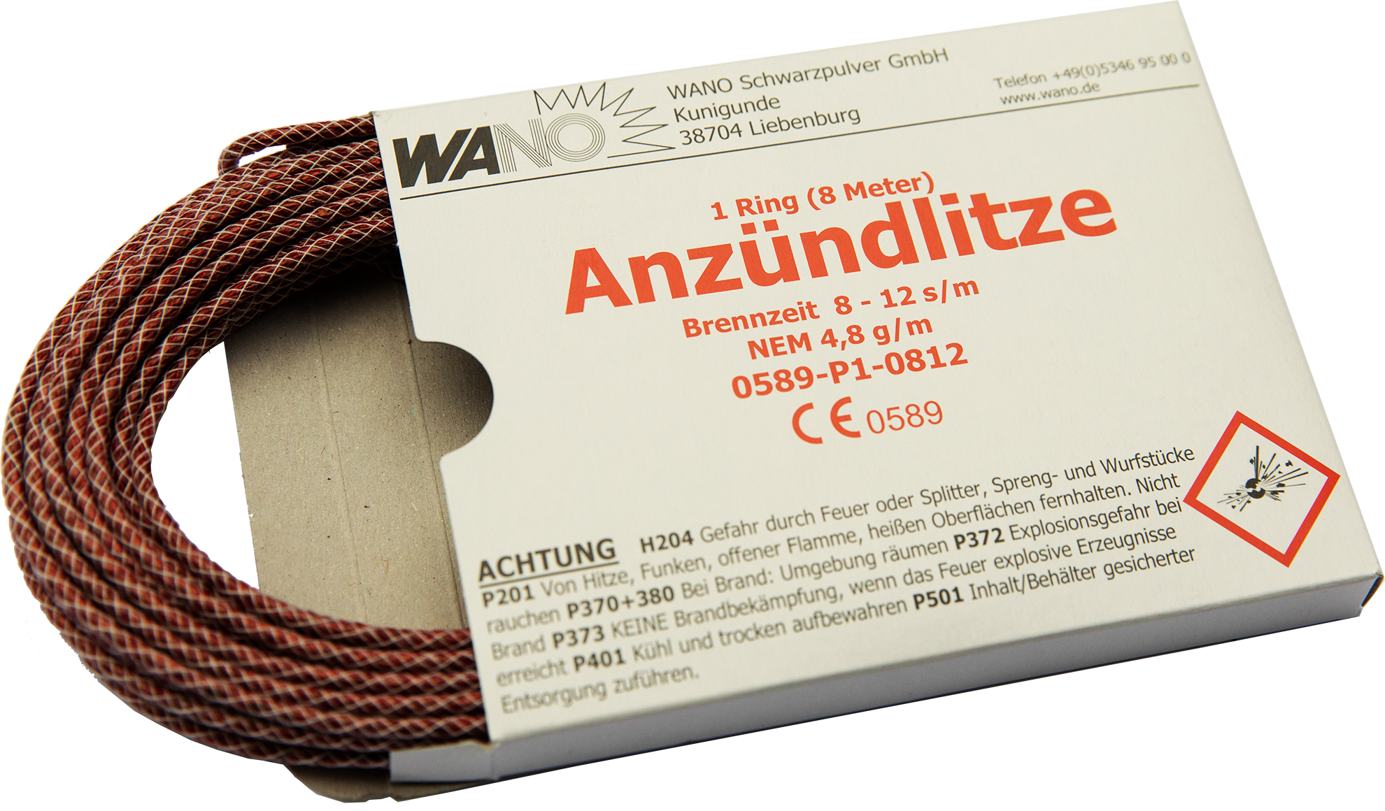 WANO | Anzündlitze | Rot | 8 Meter