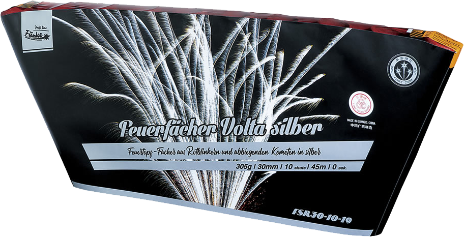 Funke | Feuerfächer Volta - Silber | 10-Schuss 