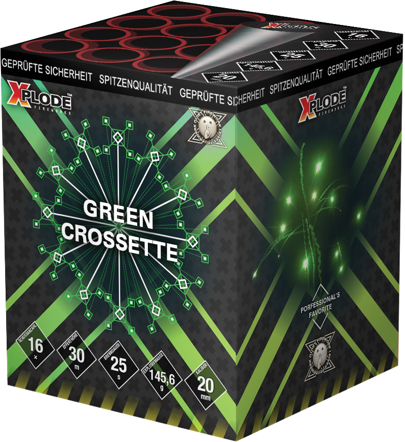 Xplode | Green Crossette | 16-Schuss