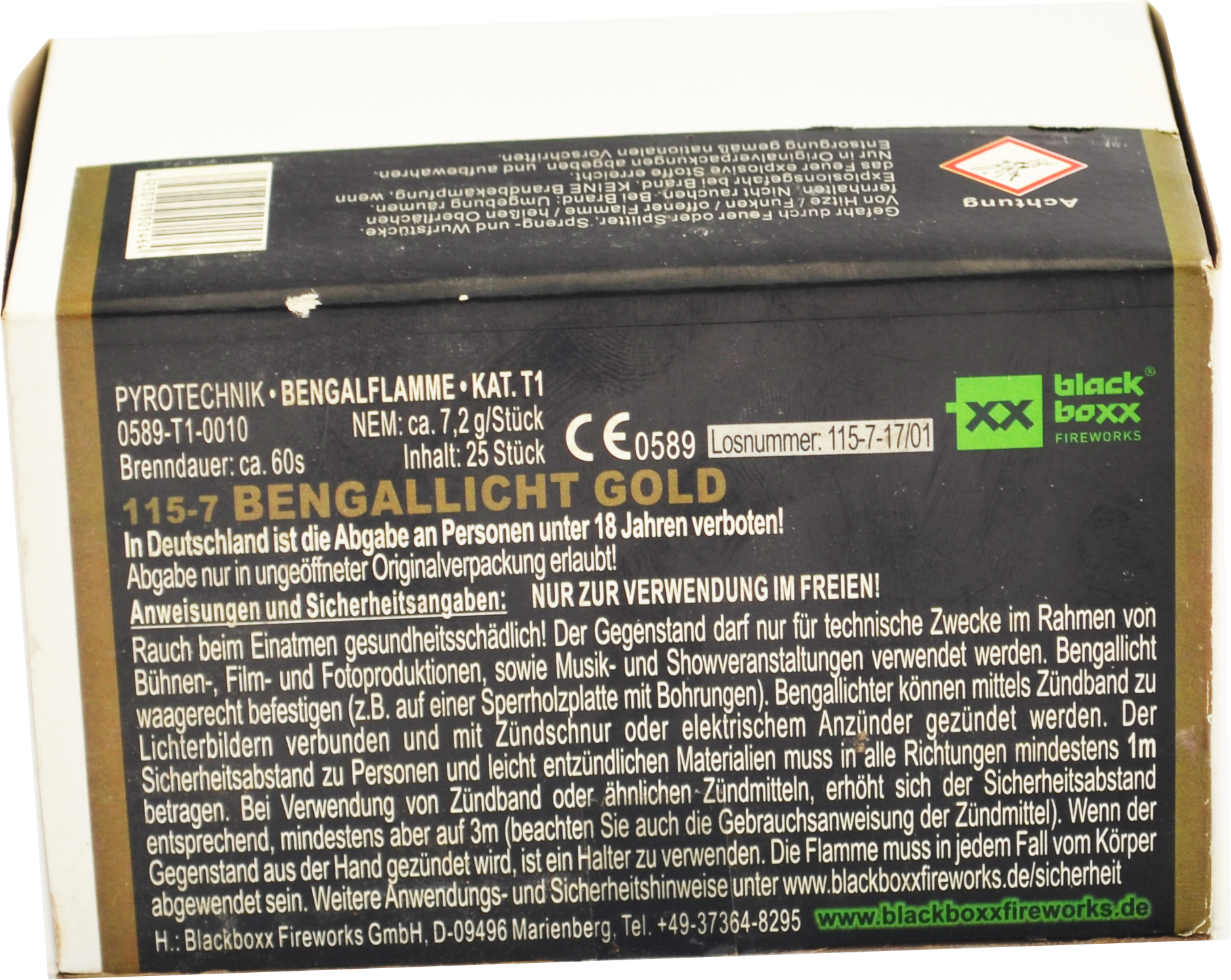 Blackboxx | Bengallicht | Gold Lichterbild